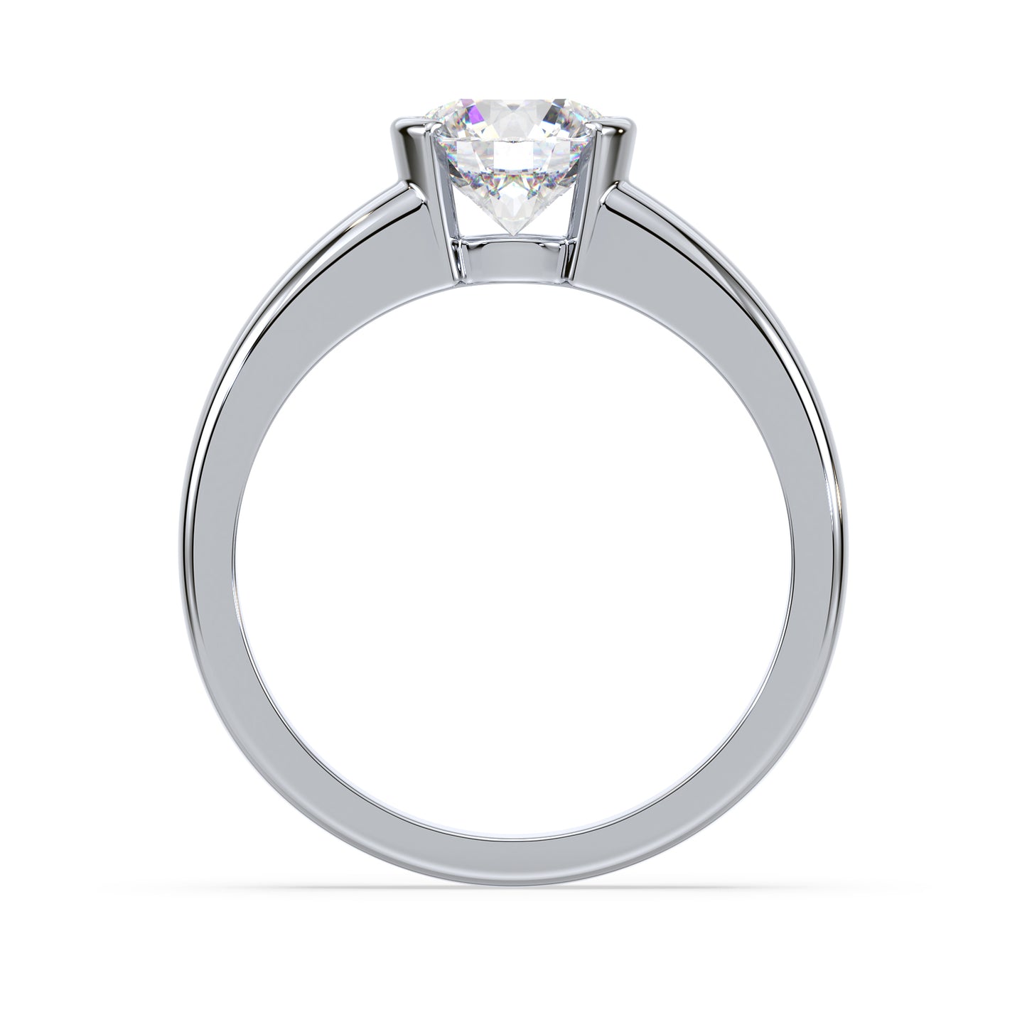 Bold Two-Tone Solitaire Diamond Ring