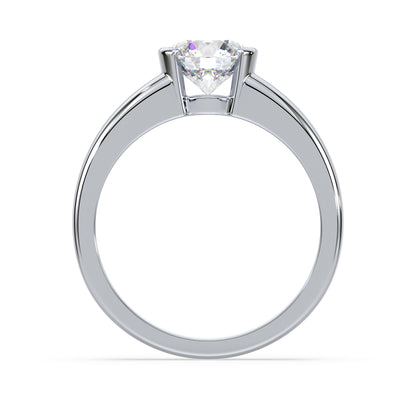 Bold Two-Tone Solitaire Diamond Ring