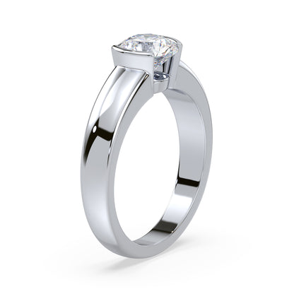 Bold Two-Tone Solitaire Diamond Ring