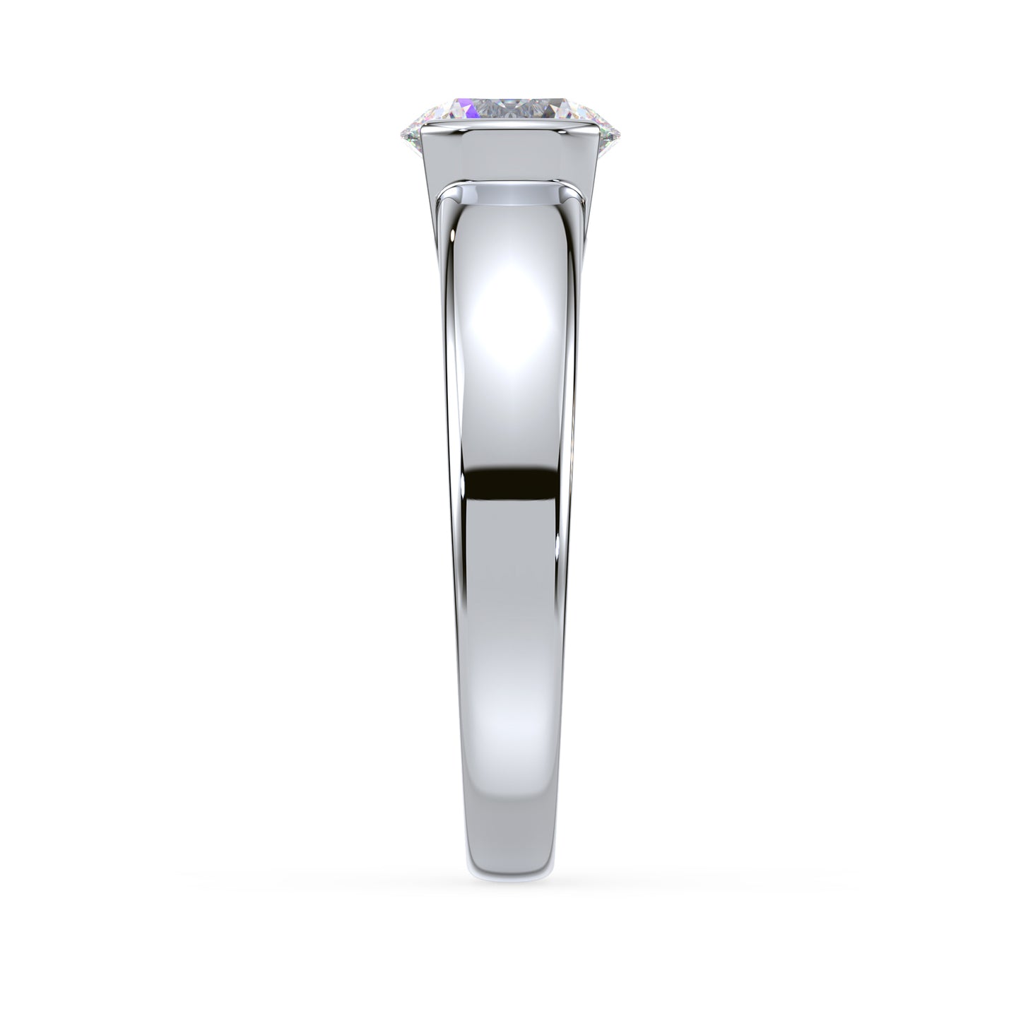 Bold Two-Tone Solitaire Diamond Ring