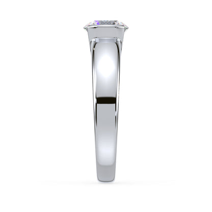 Bold Two-Tone Solitaire Diamond Ring
