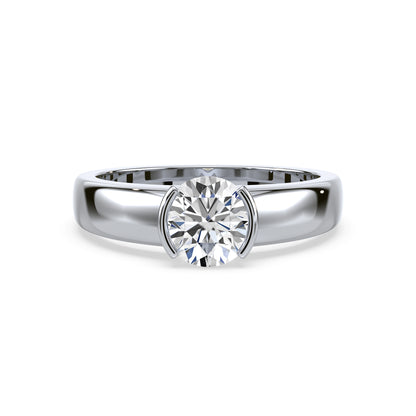 Bold Two-Tone Solitaire Diamond Ring