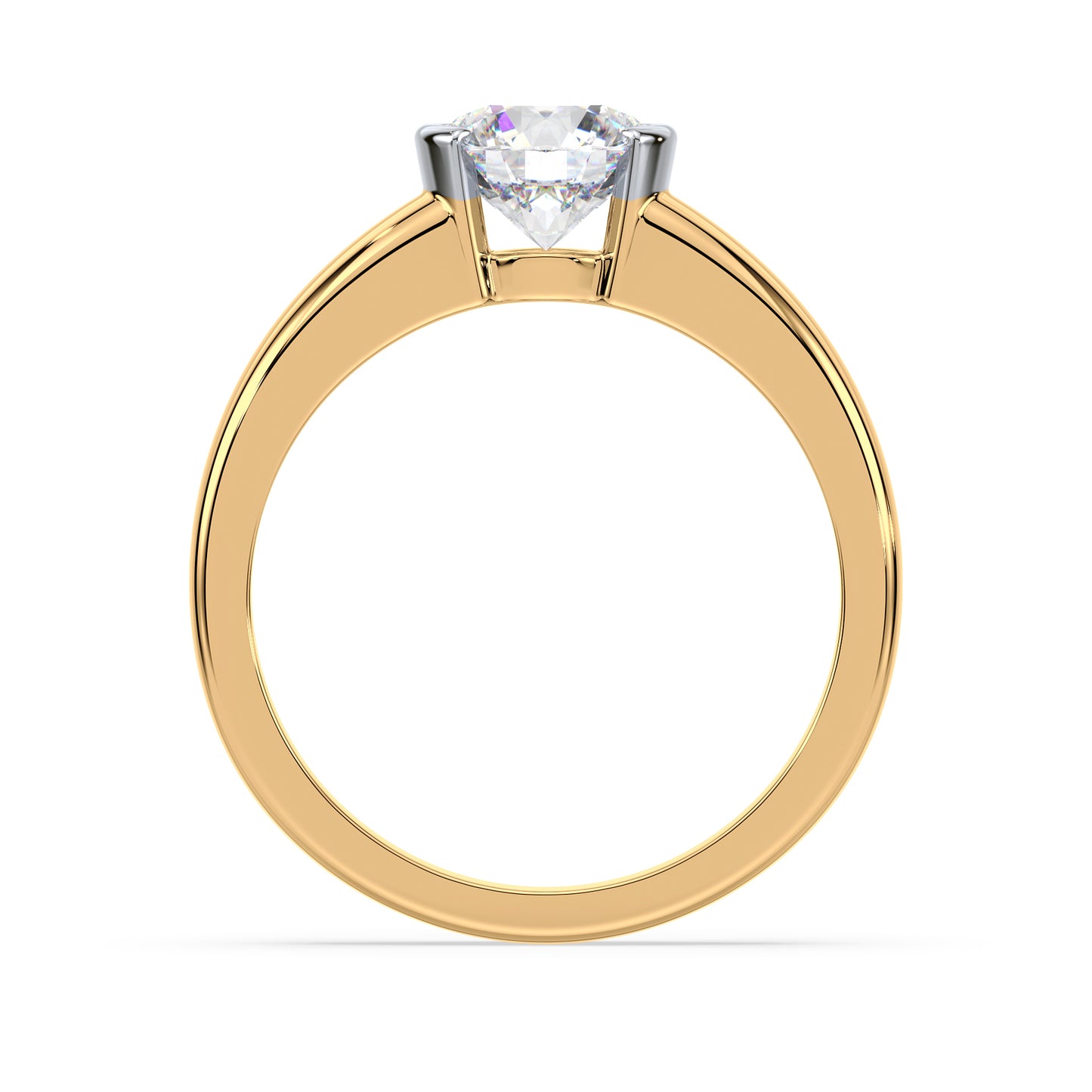 Bold Two-Tone Solitaire Diamond Ring