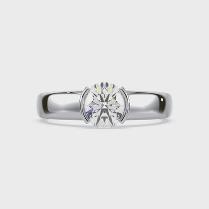 Bold Two-Tone Solitaire Diamond Ring